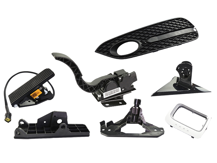 Automotive exterior trim and accelerator pedal